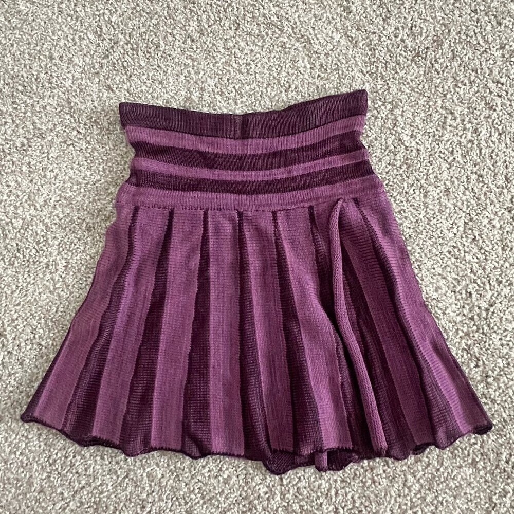 Vintage Y2K Purple Striped Boho Tamara Catz Knit Strapless Top Beach Size S